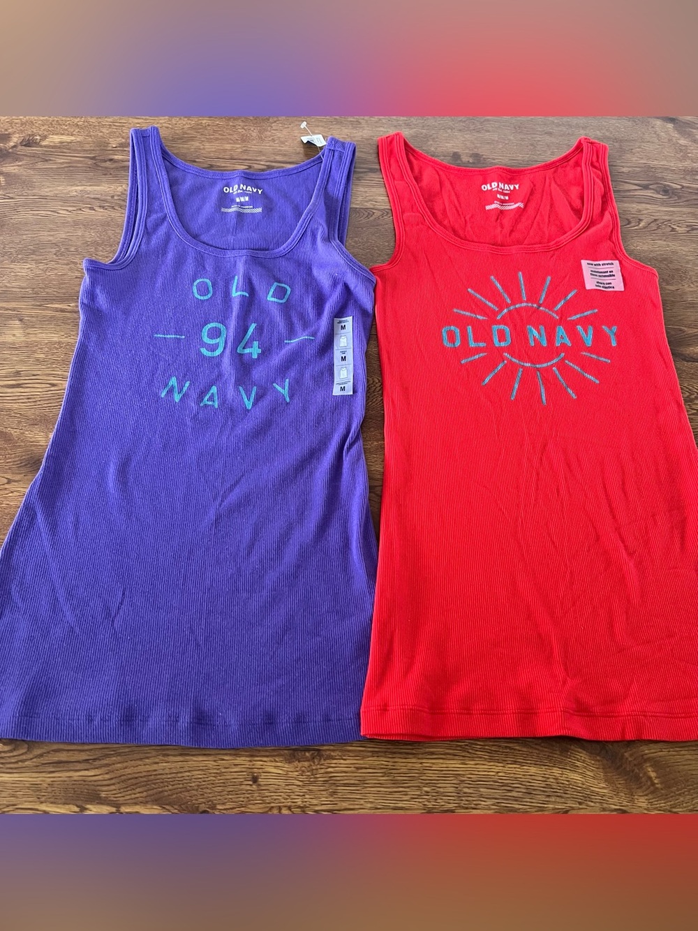 Womens Old Navy NWT Tank Tops — Purple & Red combo